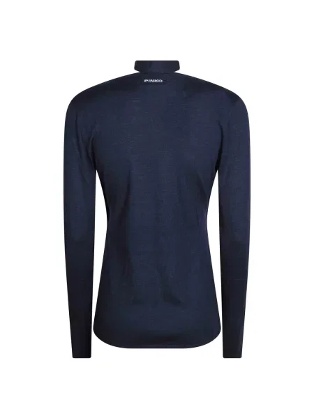 Sweter Pinko z dekoltem w serek niebieski