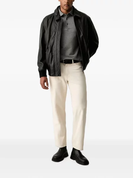 Lung tricou polo Gant gri