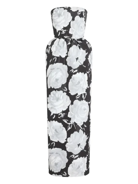 Maxi rochie maxi Patou cu model floral de costum negru