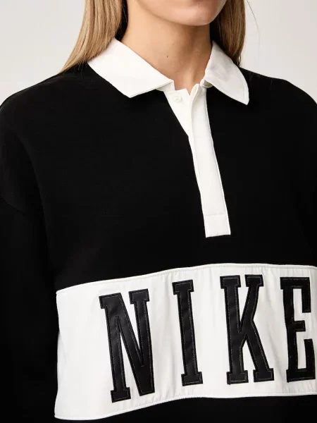 Nike Sportswear блуза с дълги ръкави дамска с Studio Fleece черно