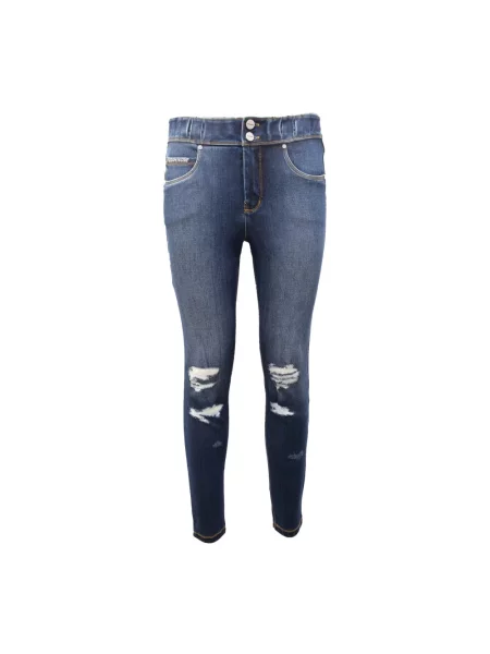 Skinny jeansy skinny Freddy niebieskie