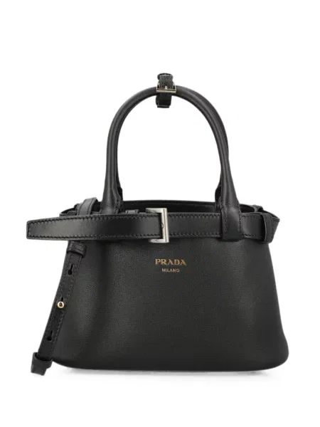 Cu centură curea Prada din piele cu cataramă negru