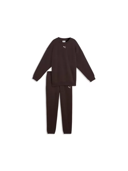 Młodzieżówy dres oversize Loungewear PUMA brązowy