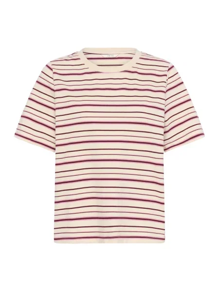 Cream Tricou roz / roșu burgundy / lână alb