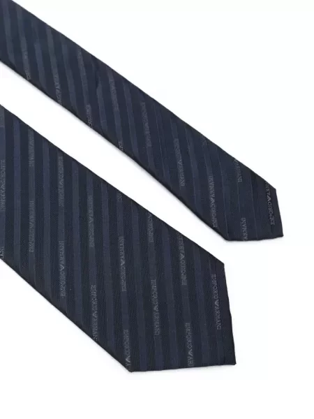 Cravată Emporio Armani de mătase cu autograf albastru