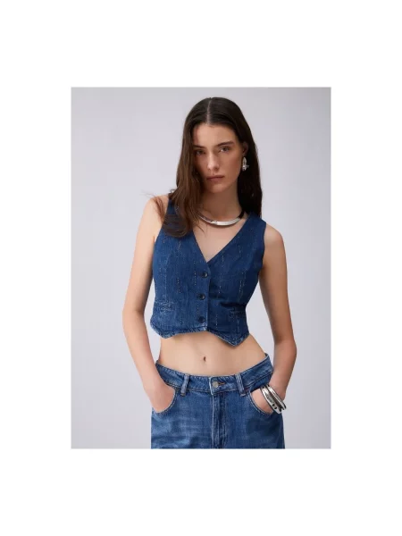 Liu Jo vestă pentru femei din denim albastru