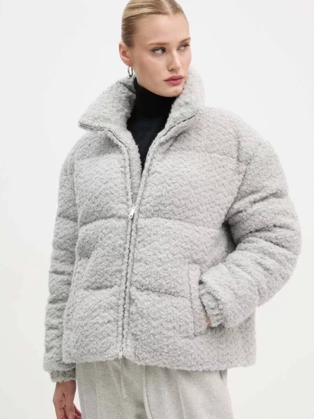 Moschino Jeans kurtka z domieszką wełny szara