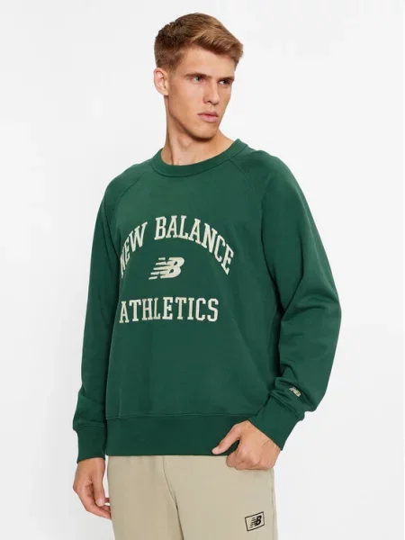 New Balance Majica dugih rukava Athletics Varsity Fleece Crewneck zelena