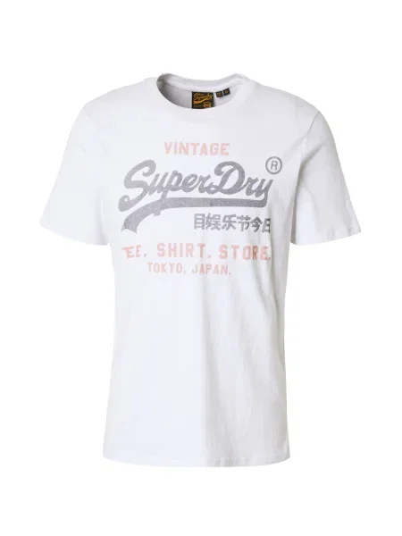 Superdry Tričko Heritage tmavě šedá / broskvová bílá