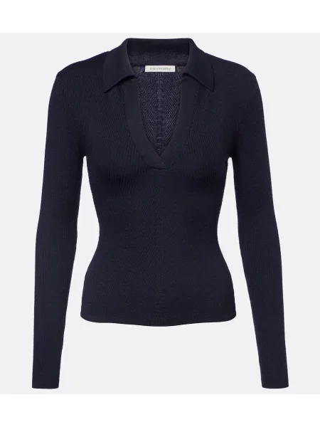 Sweter Emilia Wickstead wełniany prążkowany niebieski