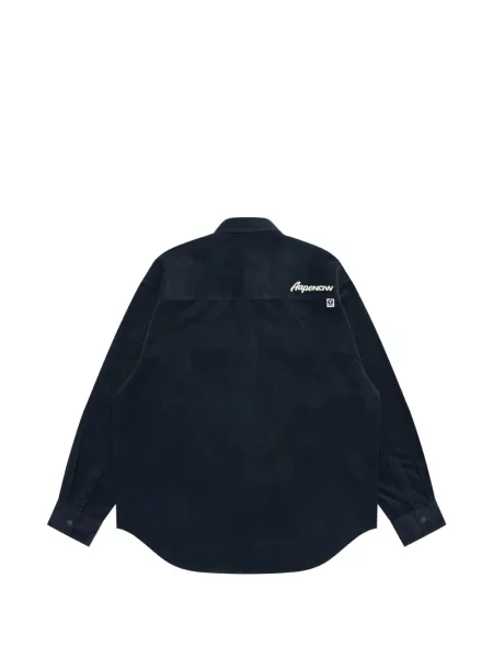 Cămașă Aape By A Bathing Ape de catifea cord cu autograf albastru