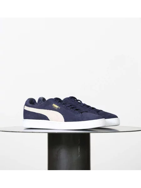 Puma Zamszowe Klasyczne + Niebieskie Sneakersy Dorosłych białe