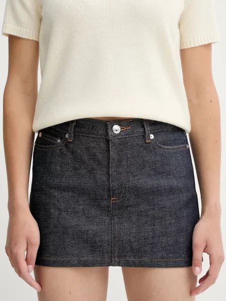 A.P.C. fustă din denim mini-jupe bleumarin mini drept