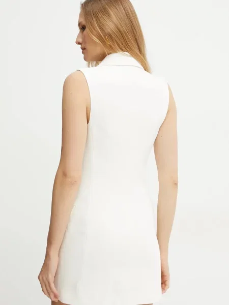 Elisabetta Franchi rochie din in mini mulata alb