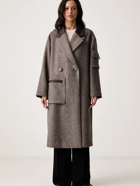 Armani Exchange palton pentru femei cu lână maro