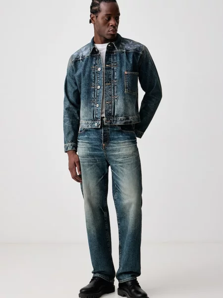 Kenzo jachetă scurtă pentru bărbați din denim albastru