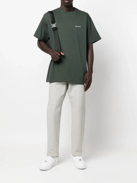 Tricou Carhartt Wip cu broderie verde