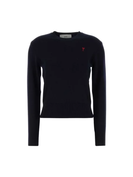Sweter Ami Paris wełniany niebieski