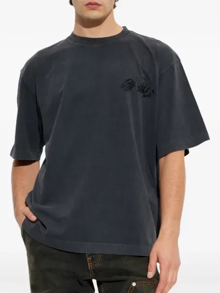 Tricou Off-white cu autograf alb