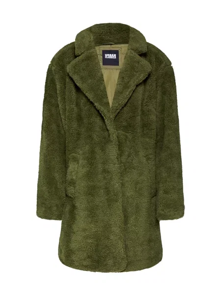 Urban Classics Palton de primăvară-toamnă Sherpa oliv