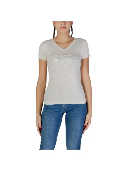 T-shirt z nadrukiem z logo model ‘PYTHON’ Guess biała