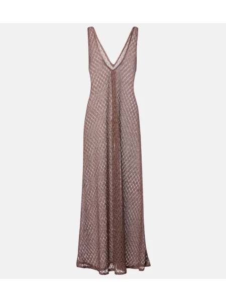 Rochie maxi Missoni tricotate de costum maro