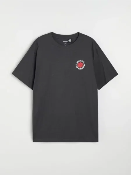 Sinsay Tričko s potiskem na zádech Red Hot Chili Peppers šedá