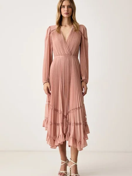 Twinset rochie plisată roz