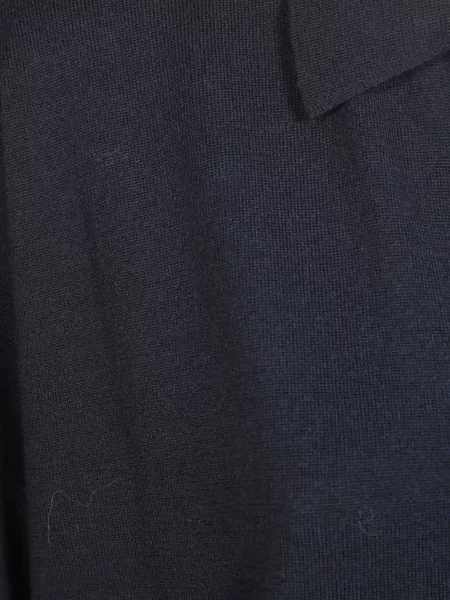 Tricou polo Incotex tricotate cu decolteu în V albastru