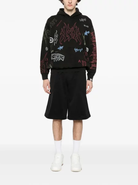 Hanorac cu glugă A Bathing Ape® cu imagine maro