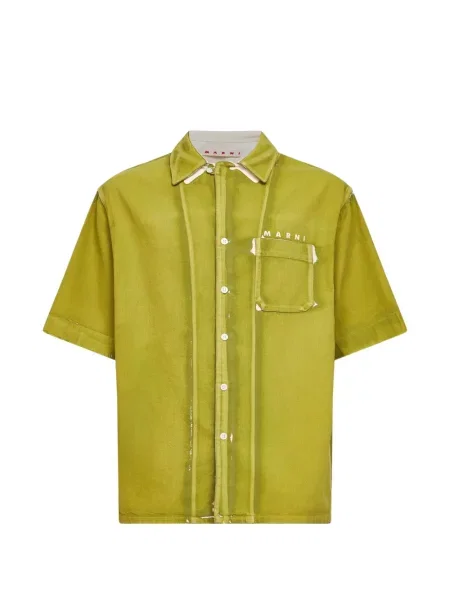 Košile Marni s autogramem zelená