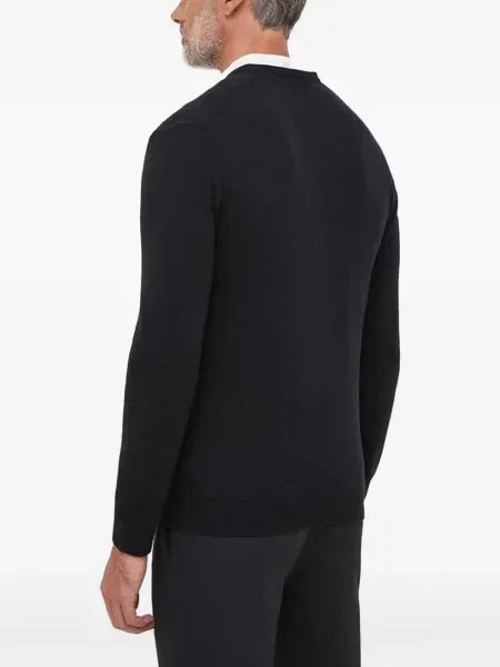 Pulover Benetton cu decolteu în V negru