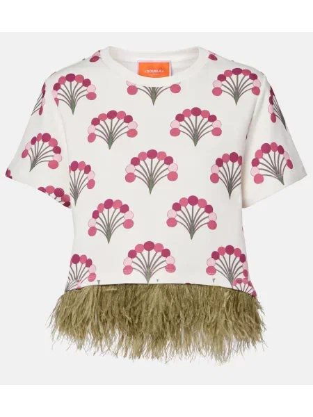 Koszulka La Doublej z nadrukiem z dżerseju biała