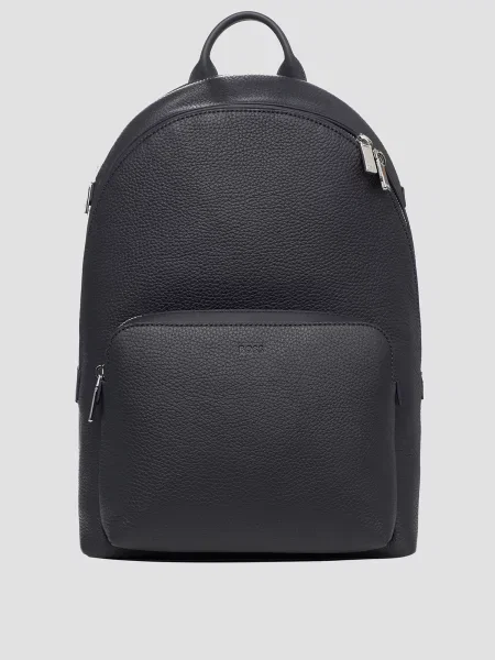 Шкіряний рюкзак Boss синій