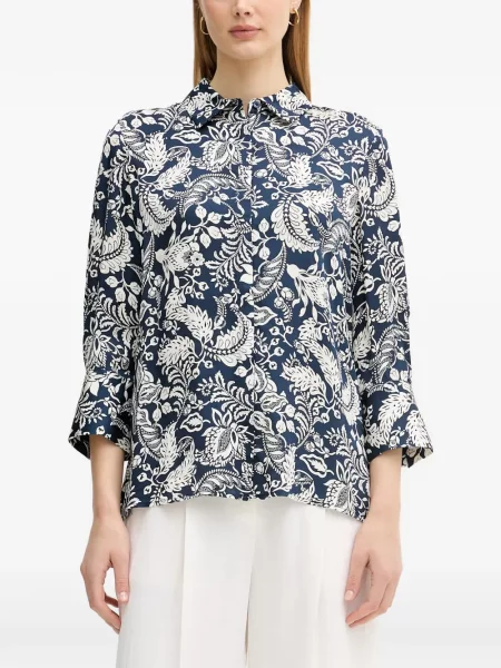 Cămașă Joop! cu model floral cu imagine albastru