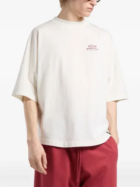 Tricou Palm Angels cu imagine alb