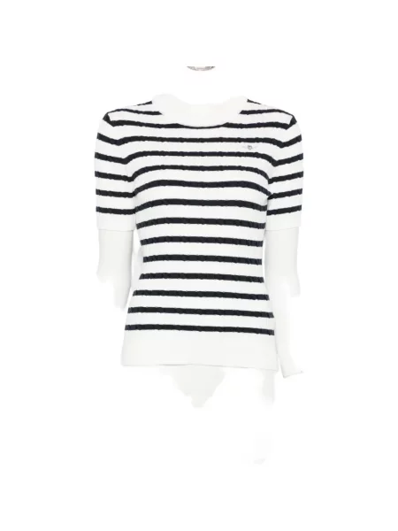 Tricou Gant cu dungi tricotate alb