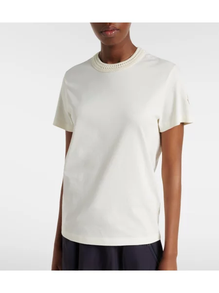 Tricou Moncler din jerseu alb