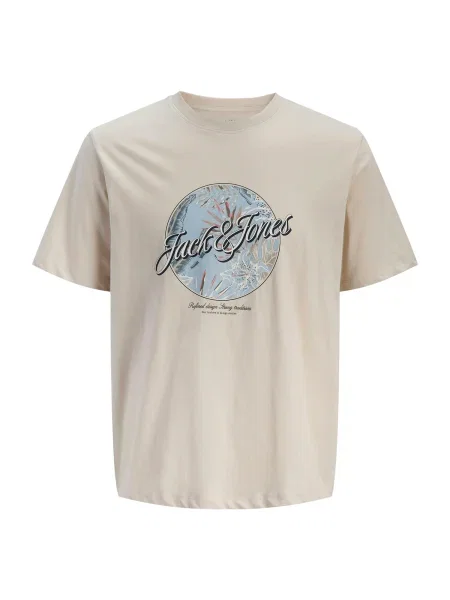 JACK & JONES Tricou JJHONOLULU crem / albastru deschis / negru alb