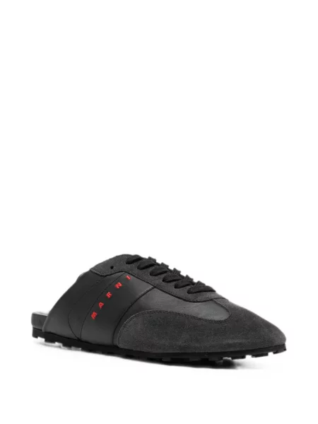Sneakerși Marni din piele cu imagine negru