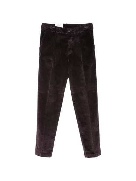 Pantaloni Eleventy de catifea cord maro