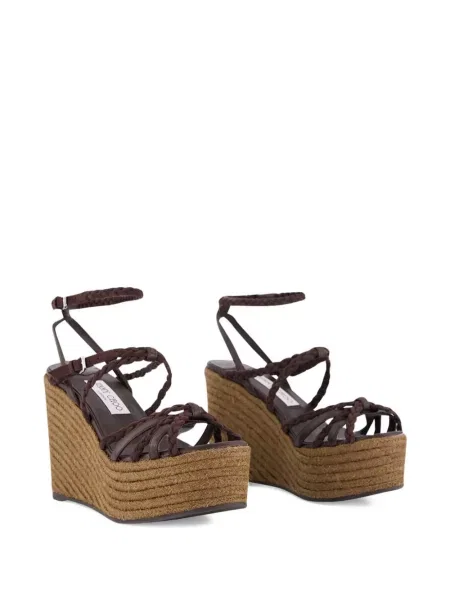 Sandale Jimmy Choo din piele cu pană maro