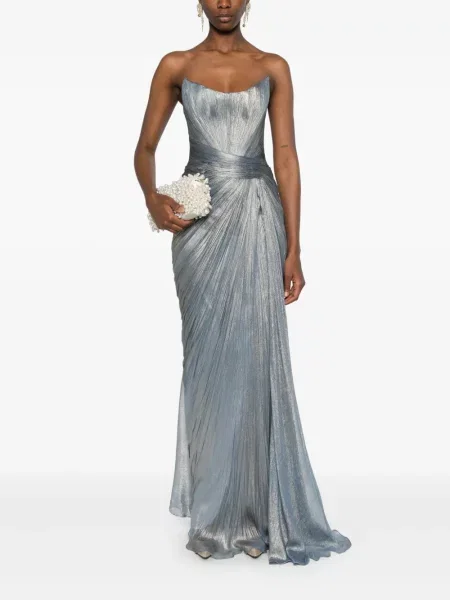 Rochie maxi Iris Serban de costum albastru