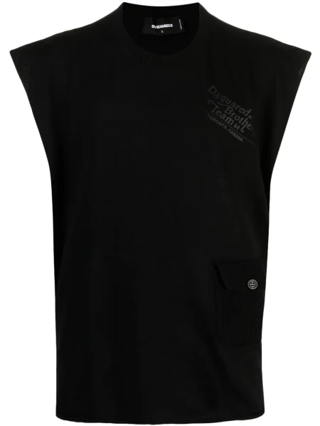 Vestă Dsquared2 tricotate cu imagine negru