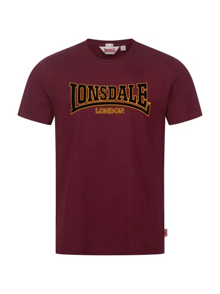 LONSDALE Tricou Classic galben auriu / roșu burgundy negru