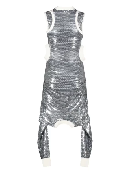 Rochie Jeremy Scott cu paiete de costum gri
