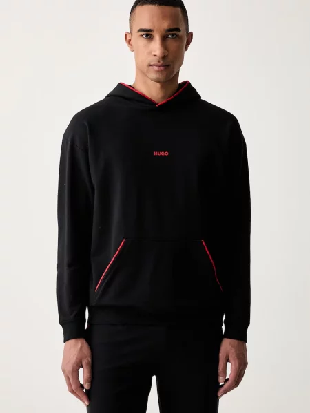 HUGO hanorac cu glugă pentru bărbați cu NOAH HOODIE negru