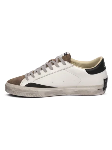 Crime London DISTRESSED sneakers pentru bărbați din piele alb