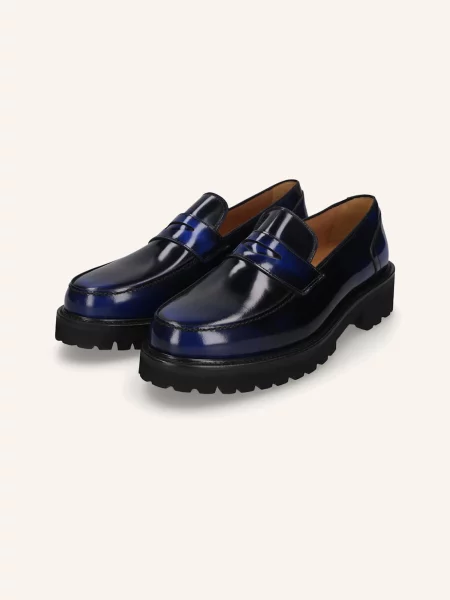 Henry Stevens Loafersy Haywood Pl blau granatowe