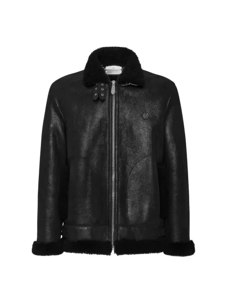 Kurtka skórzana Philipp Plein czarna